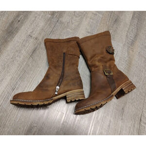 V-Italia Alps Brown Water Resistant Leather Boots Size 8.5